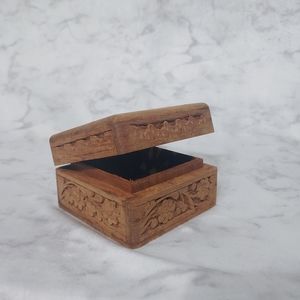 Vintage Carved Wooden Box